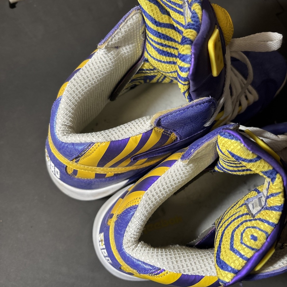 Reebok Shaq Attaq Pump lakers Purple‎ Yellow Men's Size 12 Shaquille O'Neal - Picture 12 of 16